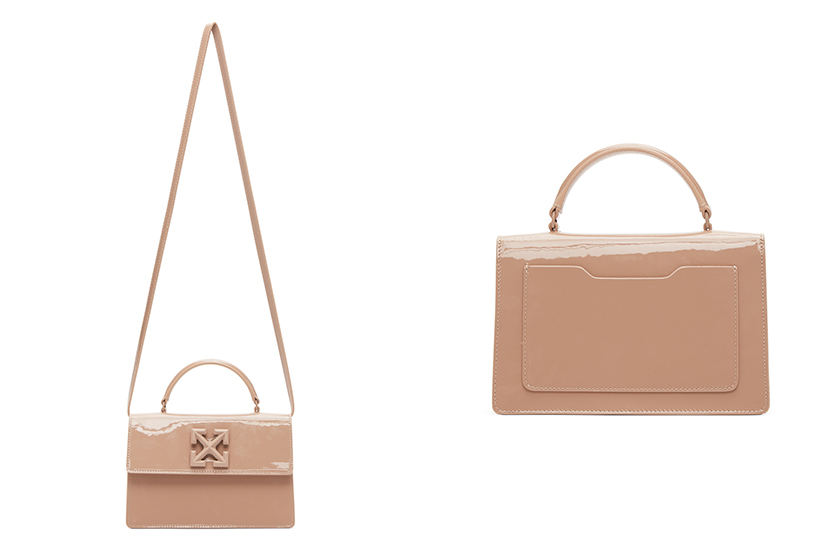 Off-White Jitney Bag Box Bag Beige Pink Color Handbags