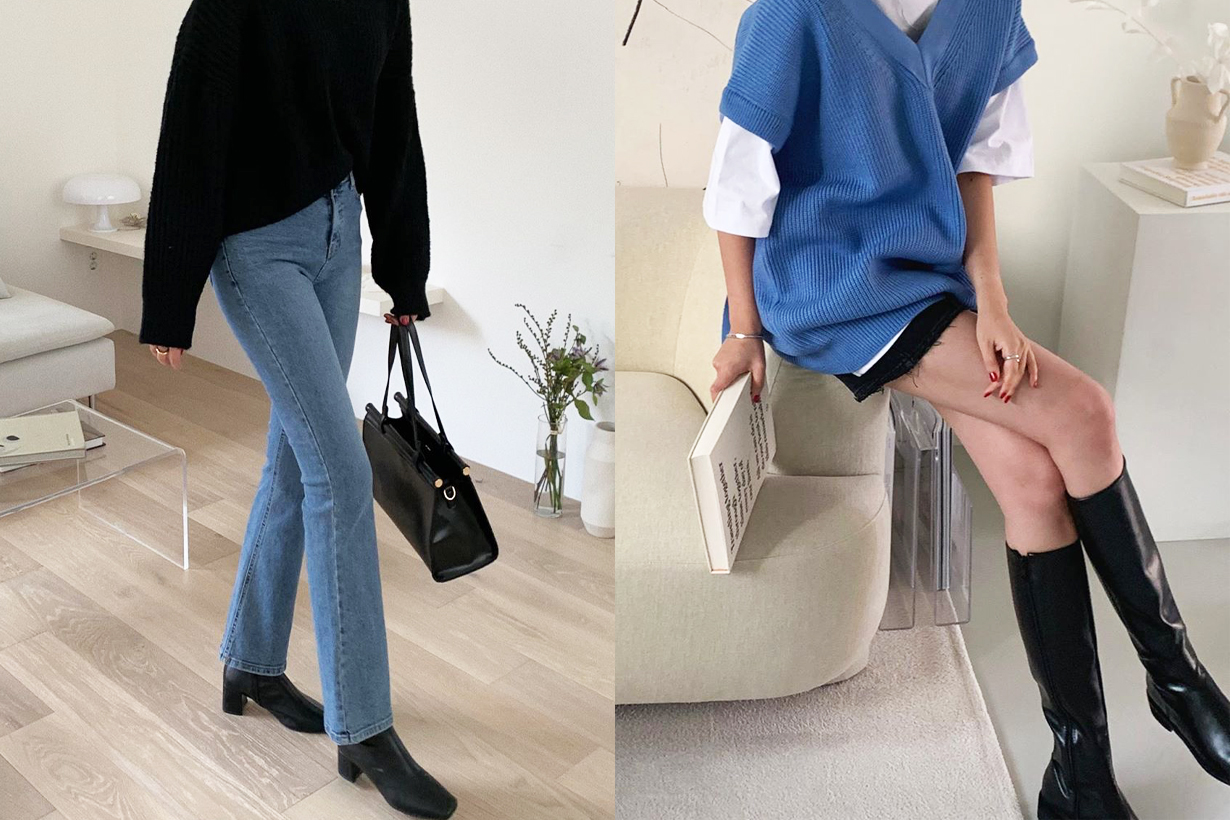 2020 Fall Winter Korean Girls Styling trends shoes trends Sneakers White Sneakers Dad Sneakers Ballerina Flats Mules Ankle Boots Over knee boots fashion trends