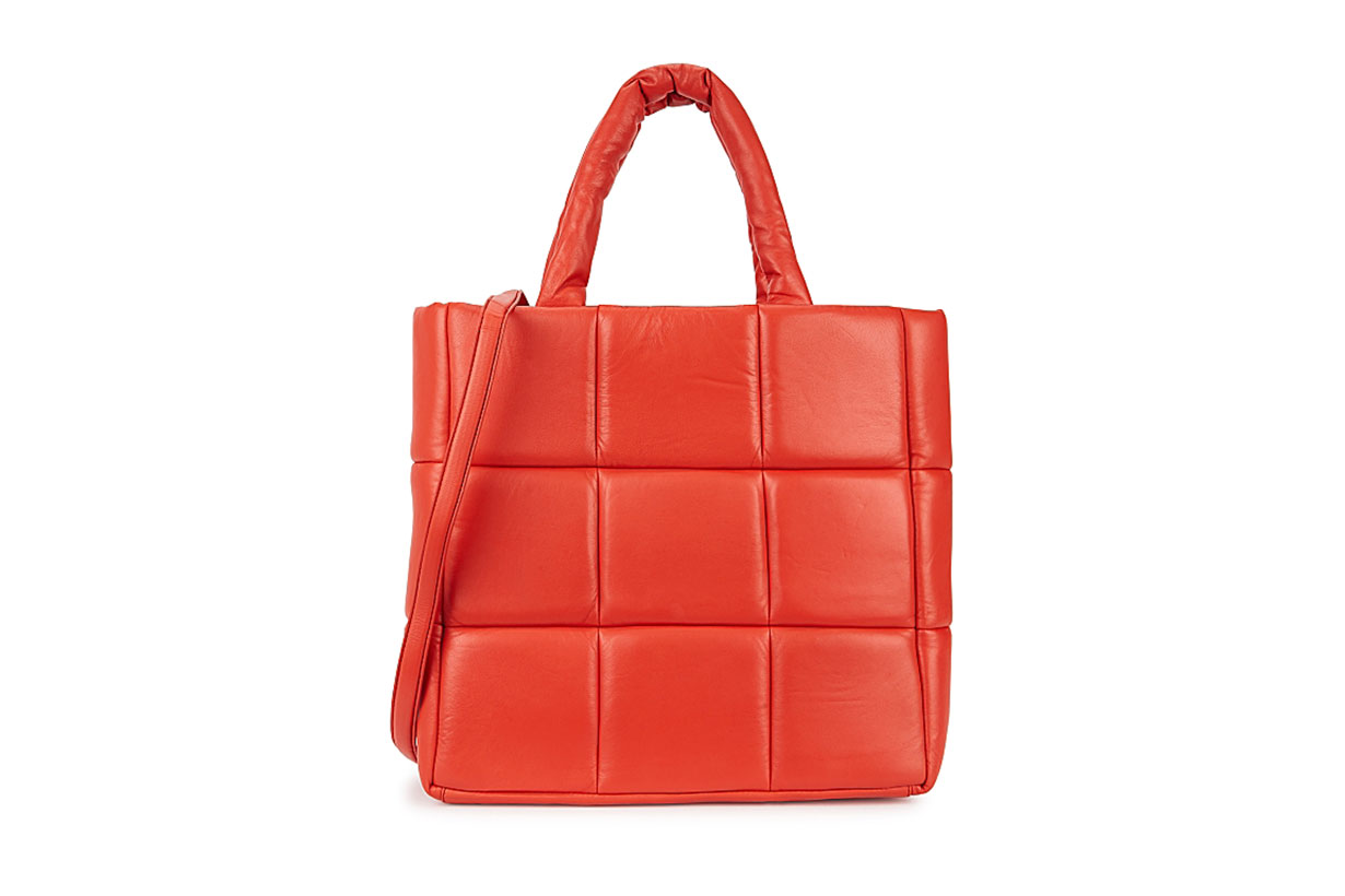 Assante red padded leather tote