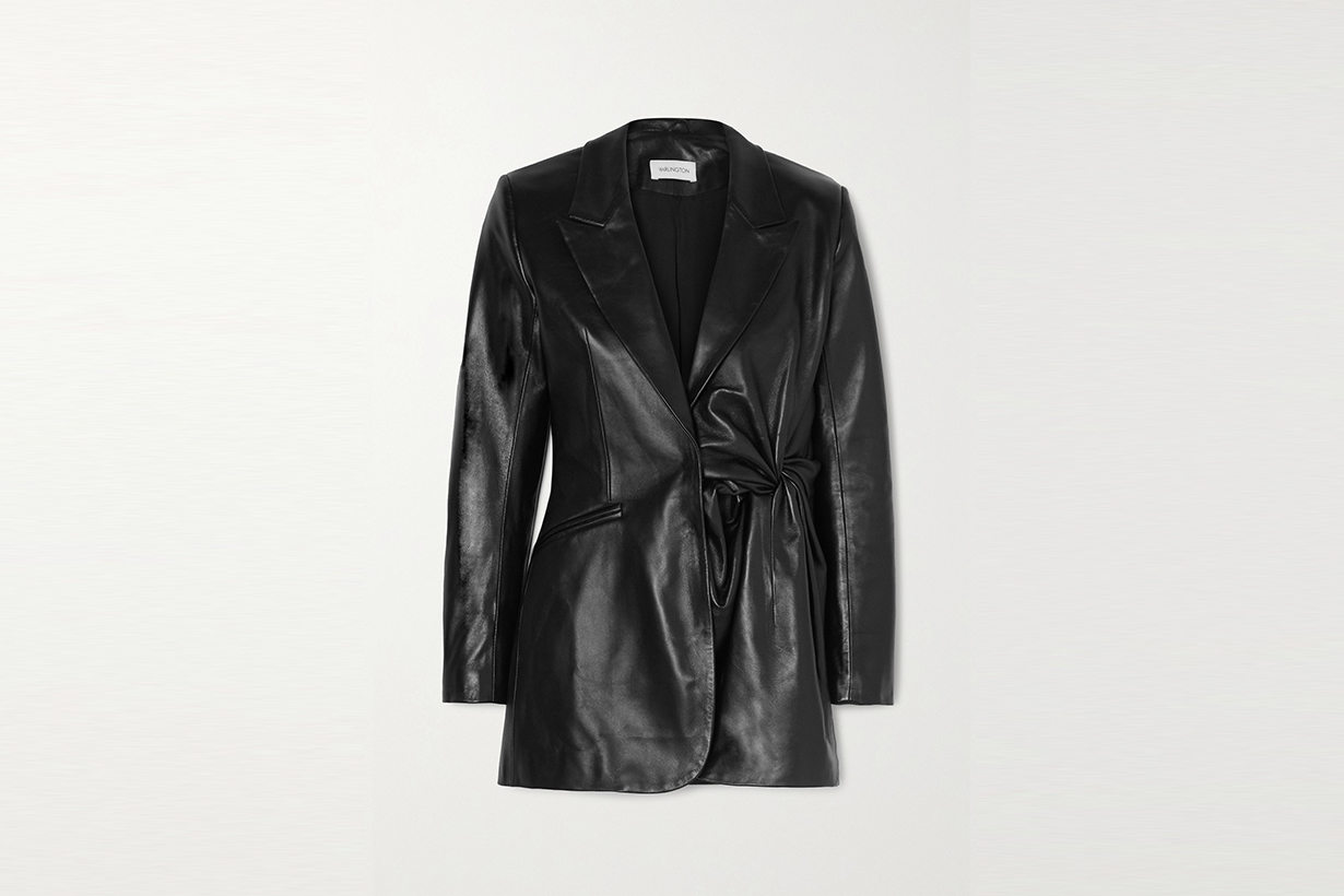 kaia gerber fall leather blazer trend 2020