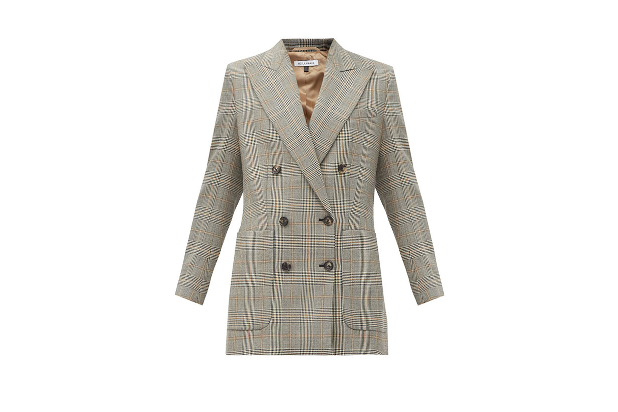 BELLA FREUD Bianca double-breasted checked wool jacket