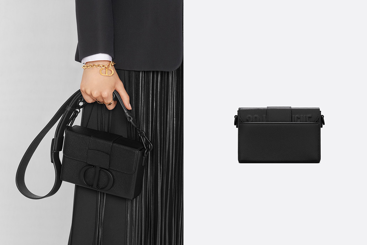 Dior Black Ultramatte Grained Calfskin 30 Montaigne Flap Bag