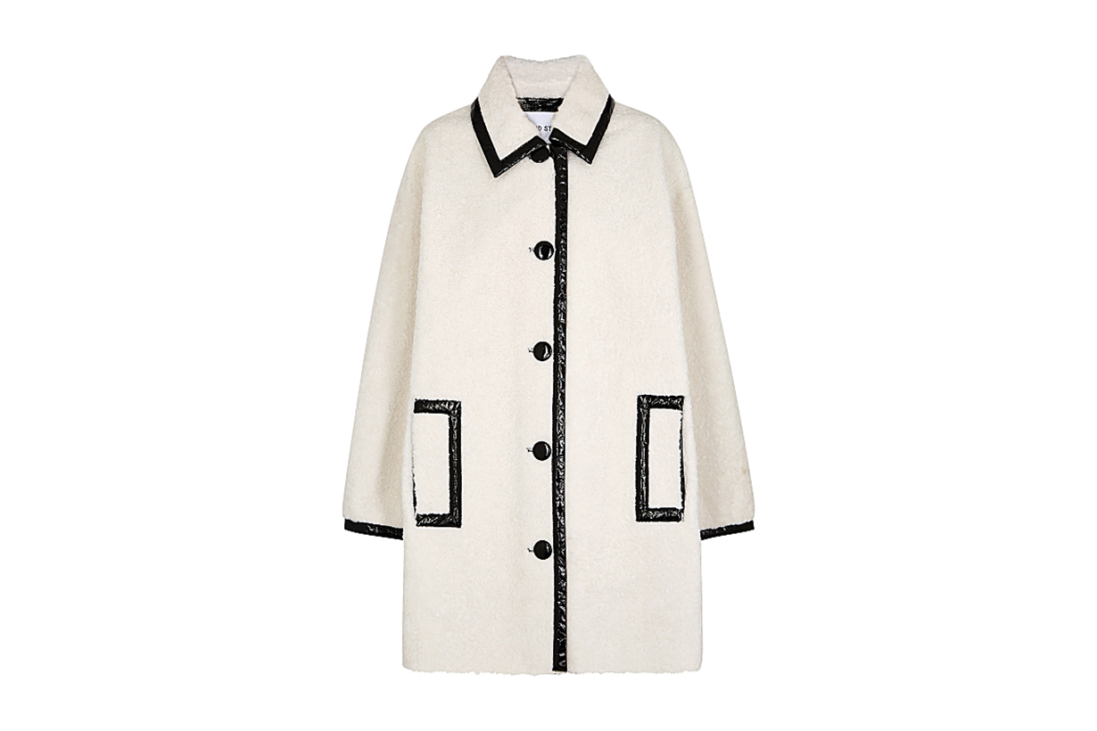 STAND STUDIO  Jacey white faux shearling coat
