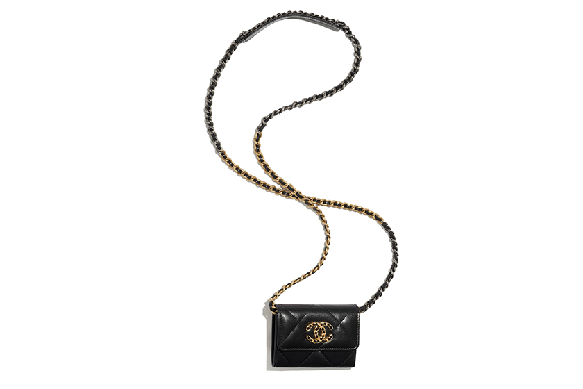 Chanel 19 Flap Coin Purse With Chain Handbags