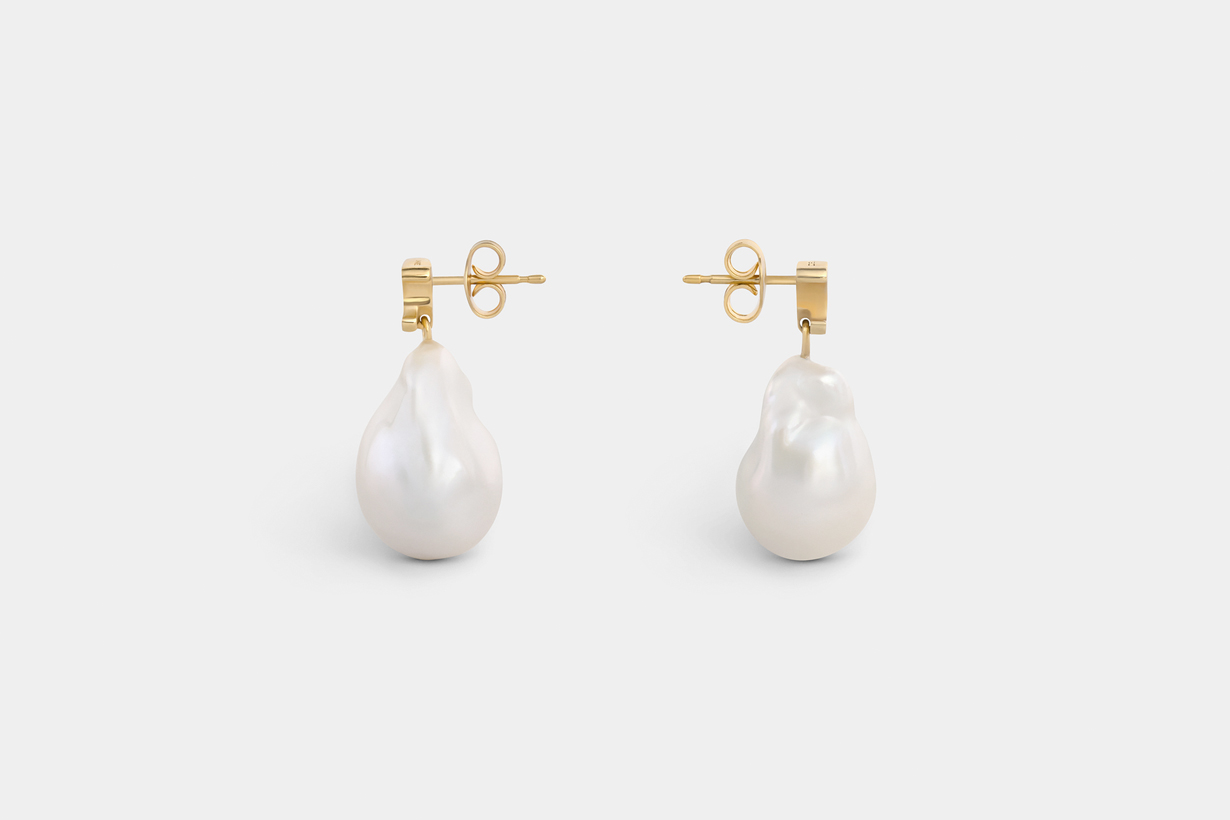 celine triomphe logo pearl earrings holiday collection