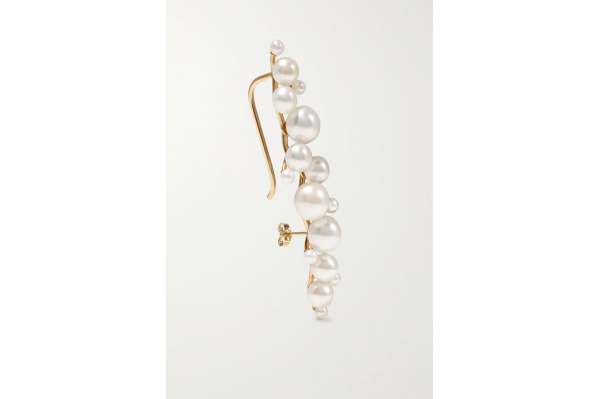 Dream Buoy 10-karat gold pearl earring