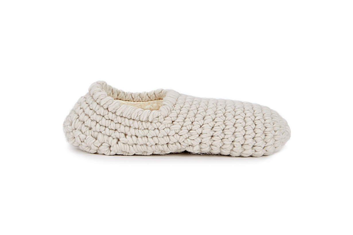EBERJEY Light grey chunky-knit slipper socks