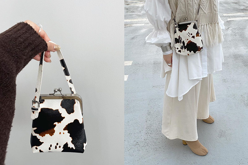 japanese brand shopnikoniko cow print handbags