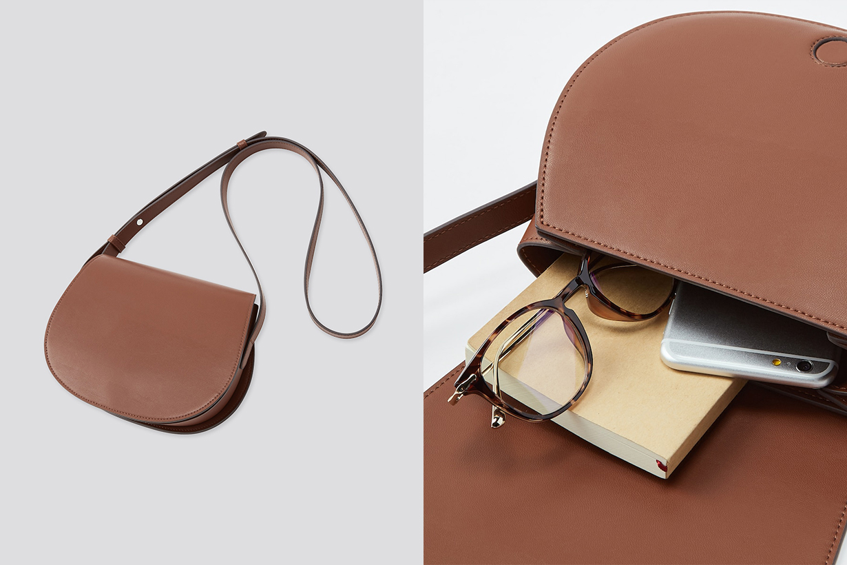 uniqlo Leather touch saddle shoulder bag handbags 2021