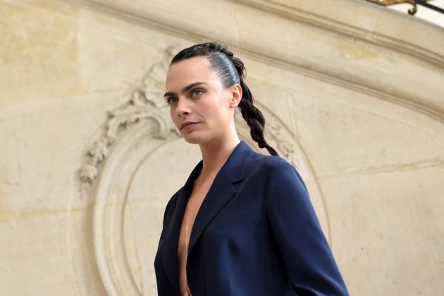 cara delevingne dior suit look 2021 paris haute couture