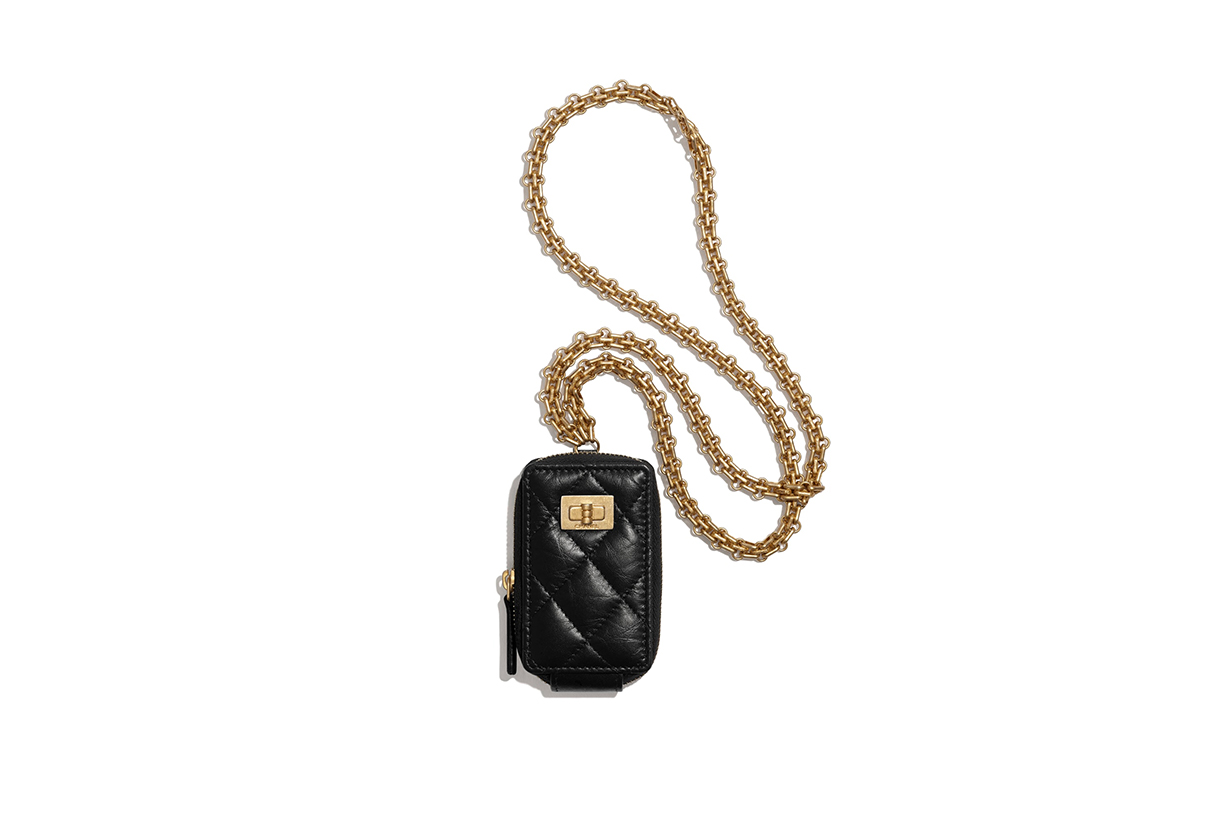 Chanel 2.55 clutch with chain aged calfskin gold tone metal handbags mini bags