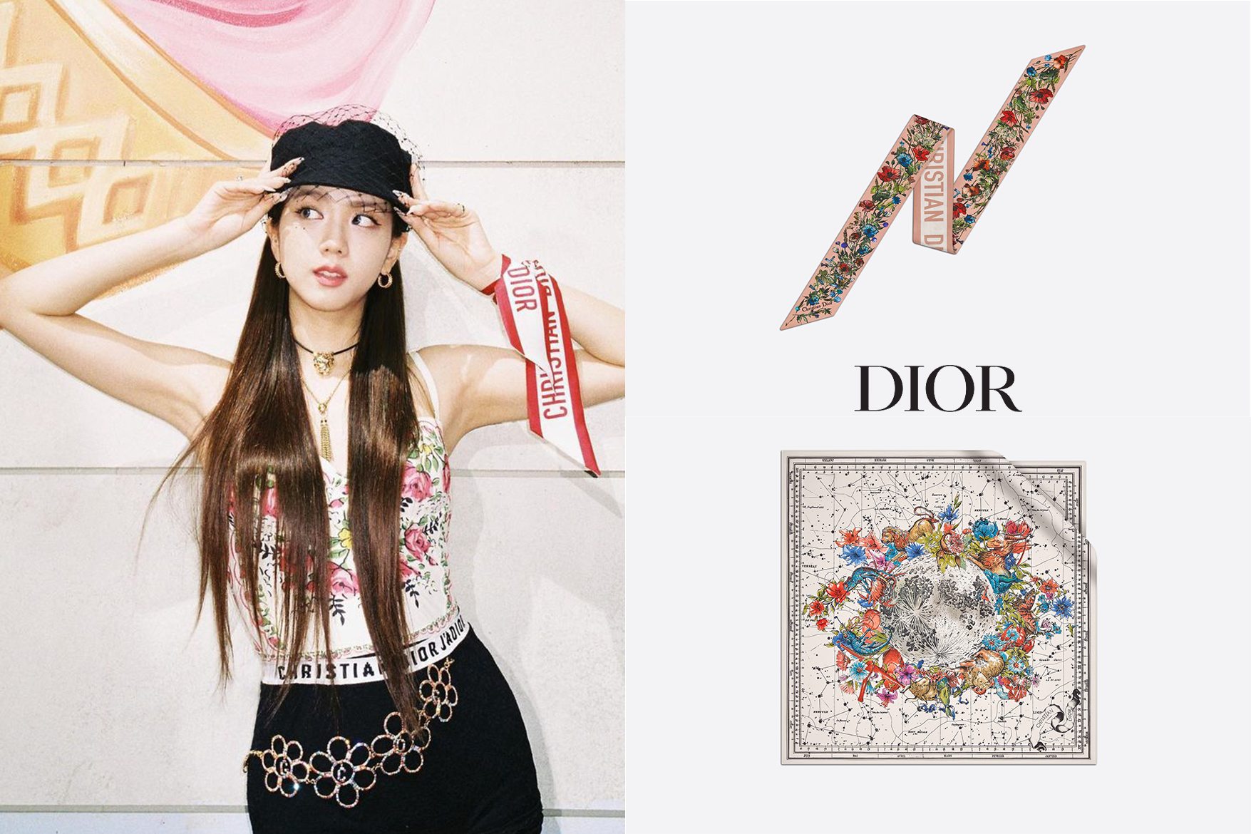 Dior 2021 秋冬絲巾系列登場！星座、玫瑰圖騰精緻華美，連 Blackpink Jisoo 也著迷