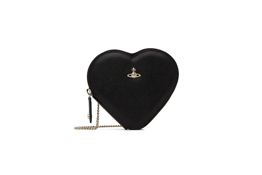 Vivienne Westwood Black Croc Heart Crossbody Bag Tote