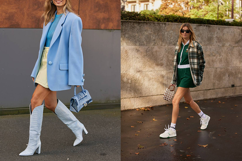 Paris fashion week mini skirts street style 2021