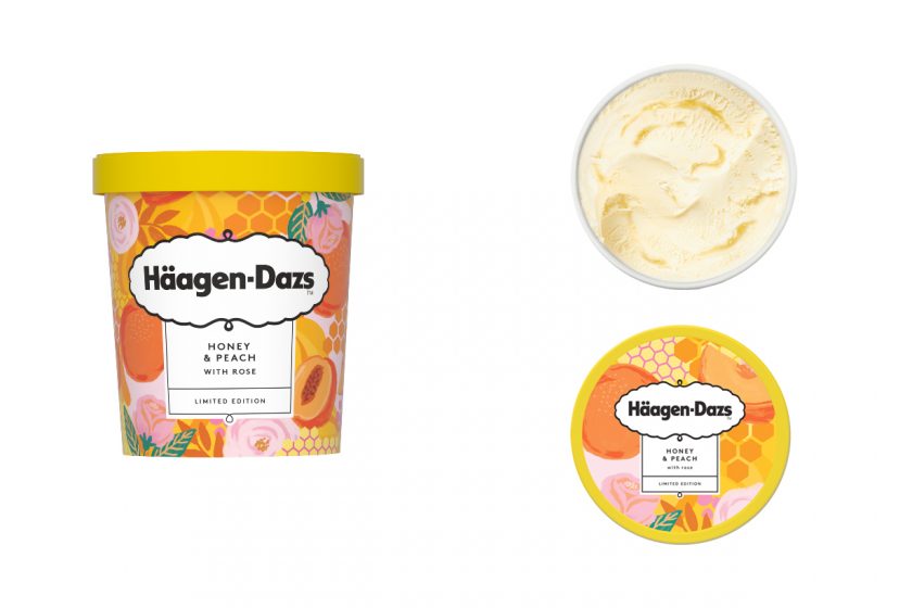haagen daze honey peach ice cream limited flavor rose