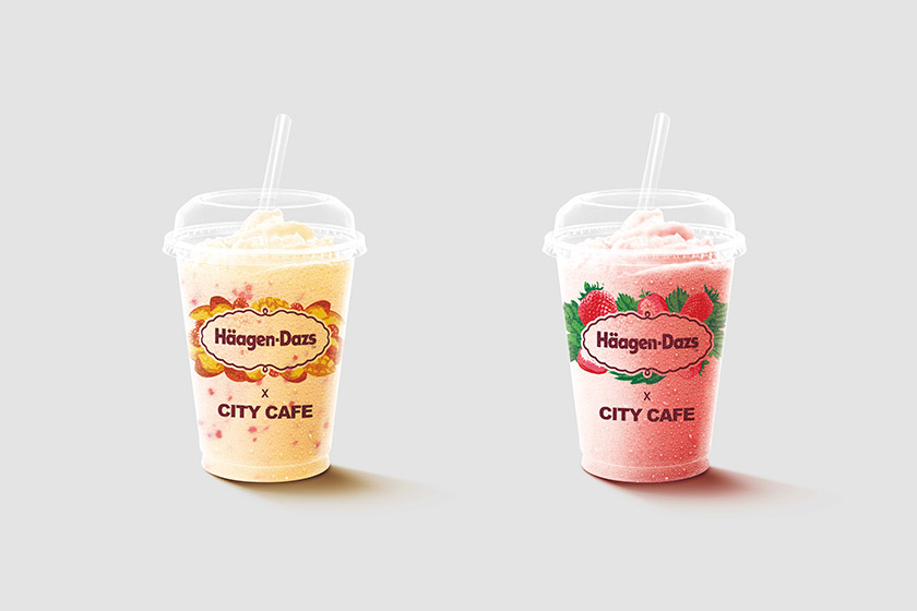 City Cafe x Haagen-Dazs mango raspberry Strawberry smoothie
