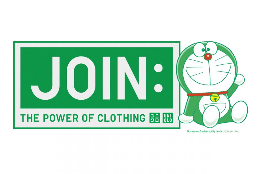uniqlo doraemon JOIN： THE POWER OF CLOTHING doll tshirt sustainable recycled