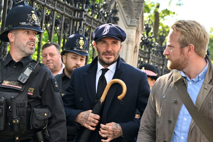 David Beckham Queen Elizabeth II Westminster Hall line up 