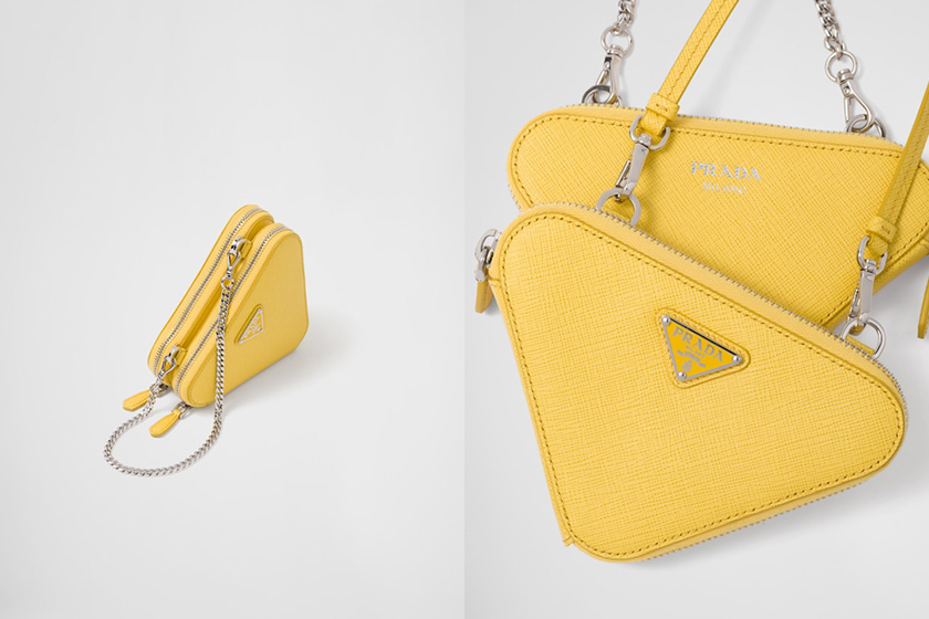 Prada Logo Saffiano leather mini pouch 3 new Color 2022fw