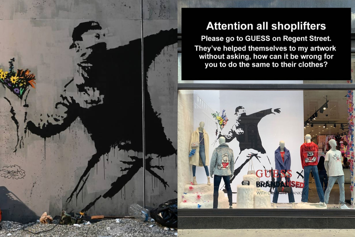 以其人之道還治其人之身：GUESS 未曾授權下使用 Banksy 作品，他呼籲盗賊圍剿！？