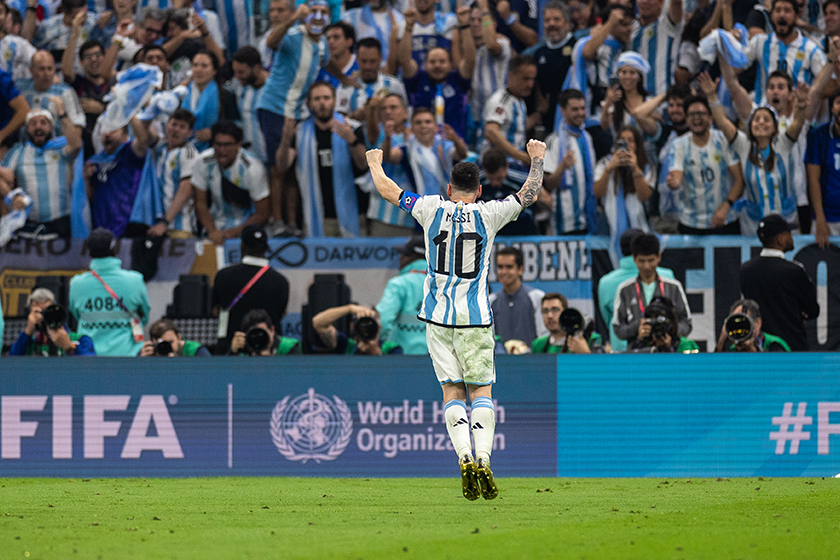 FIFA World Cup 2022 final champion Argentina Lionel Messi Trophy Louis Vuitton 