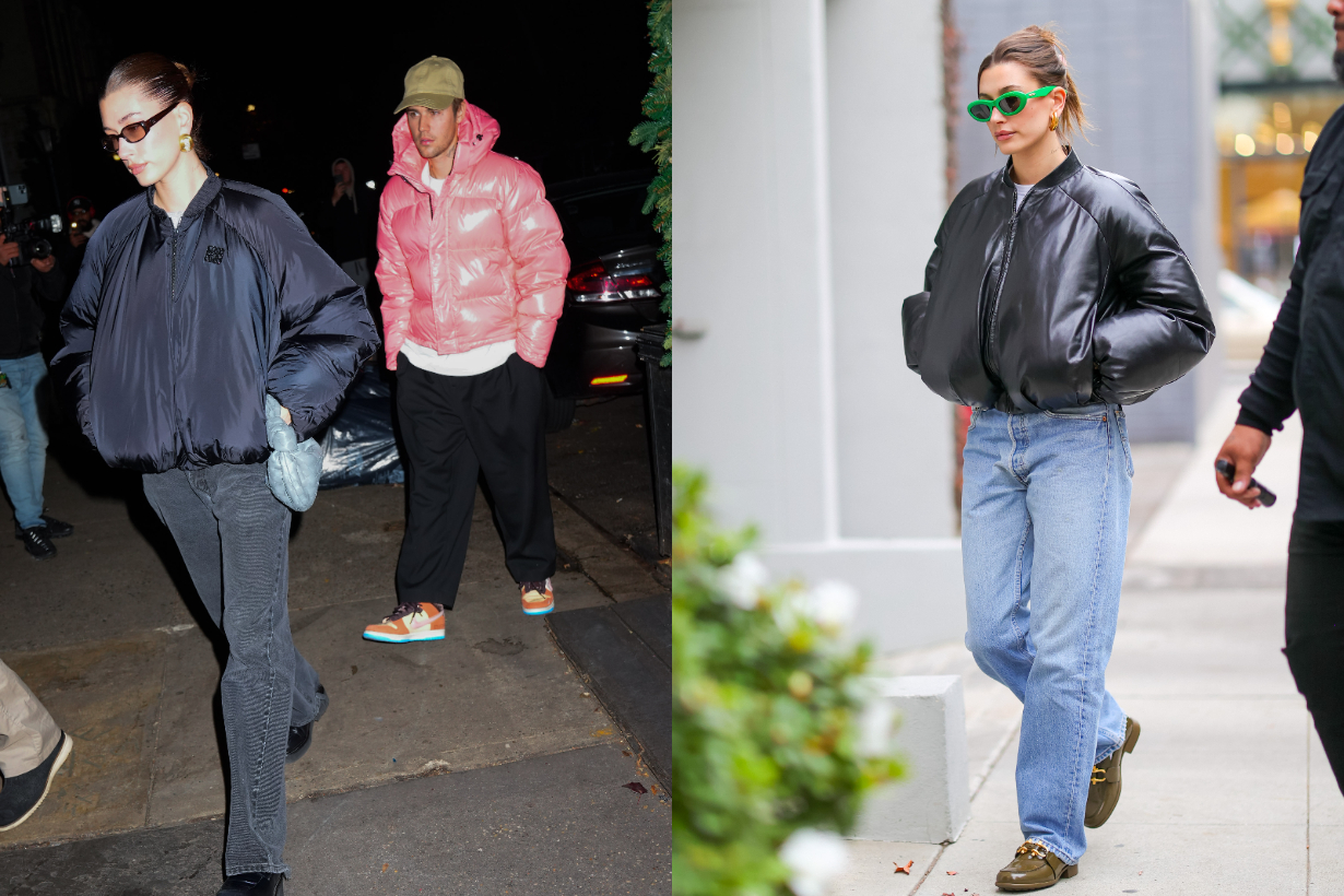 Loewe Bomber Jacket Kendall Jenner Hailey Bieber Jonathan Anderson Taylor Russell 冬日造型
