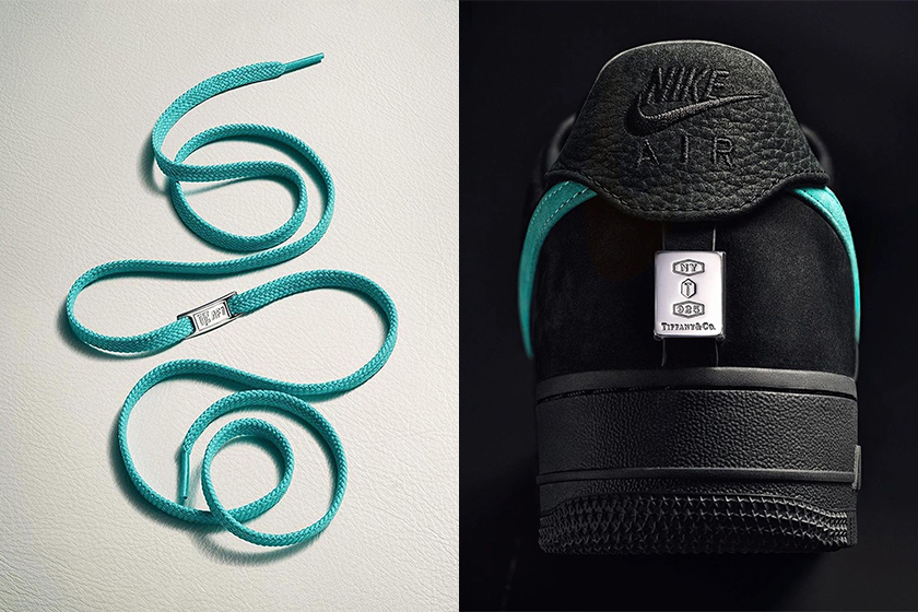 Nike x Tiffany and Co Air Force 1 collaboration silver accessories release 