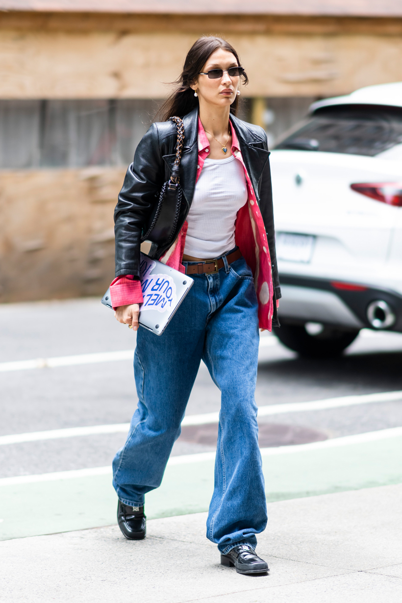 bella hadid kendall hailey hign end street style inspiration styling ref chanel adidas 