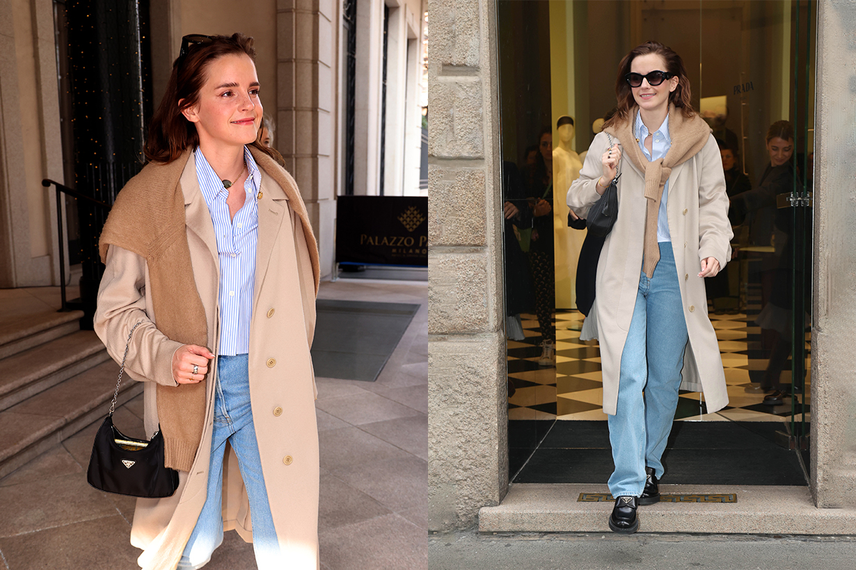 Emma Watson 的街拍穿搭筆記：換季時分很好用，用基本單品搭出隨性時髦感！