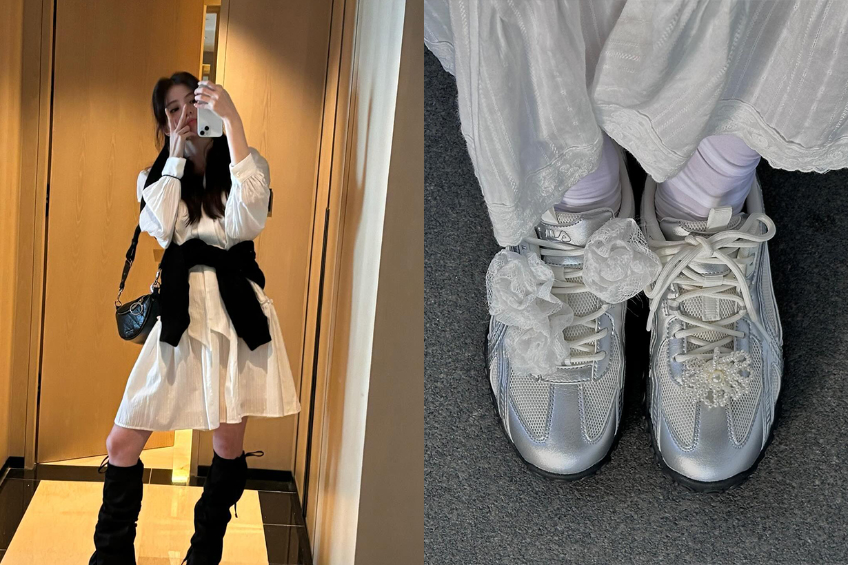 被韓韶禧一穿又要缺貨：韓國女生都在瘋這雙，可以加上配件的復古 Fila 波鞋！