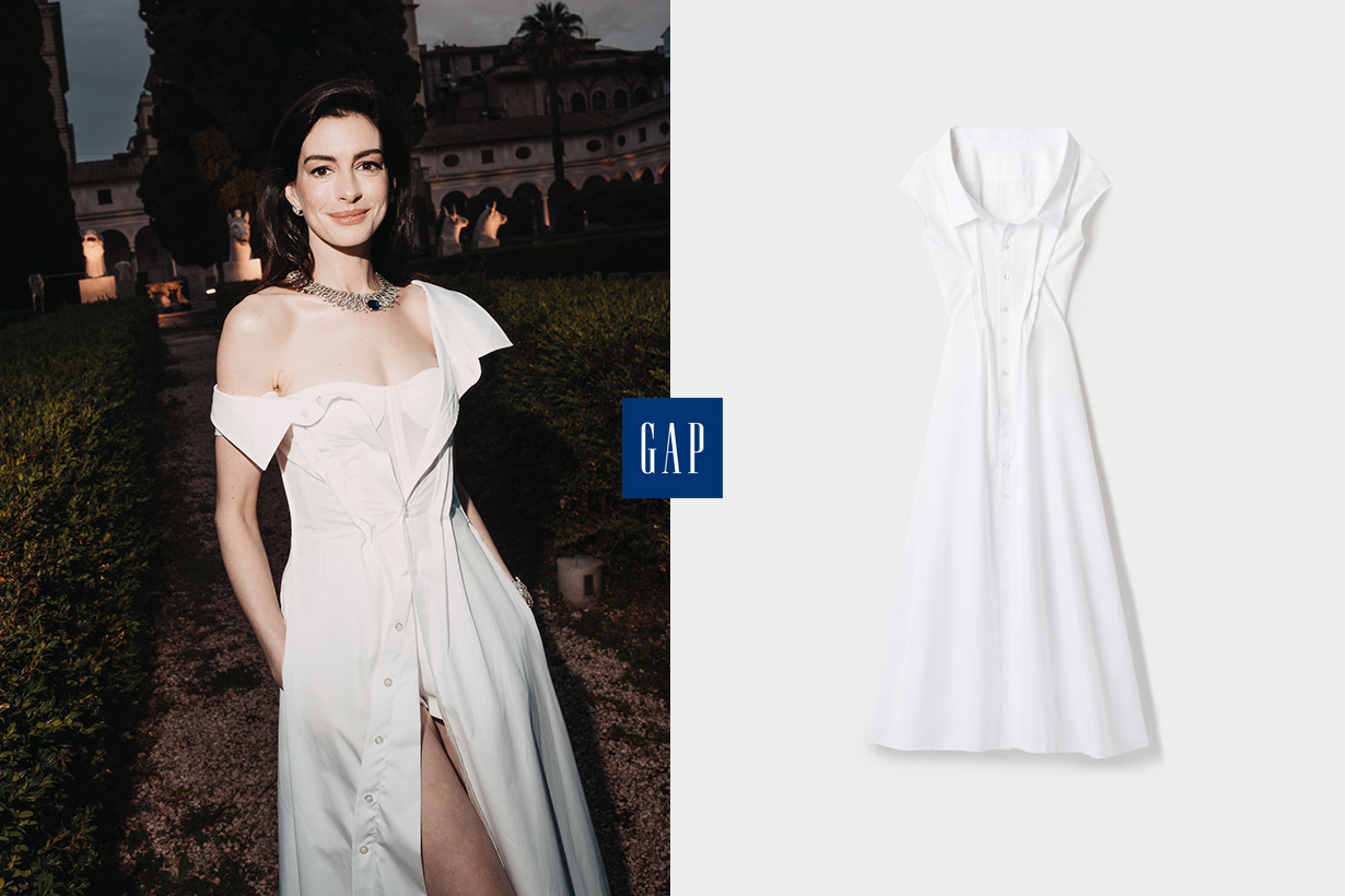 被 Anne Hathaway 穿紅了：Gap 同款白襯衫洋裝開賣，不到 3 個小時全售罄一空！