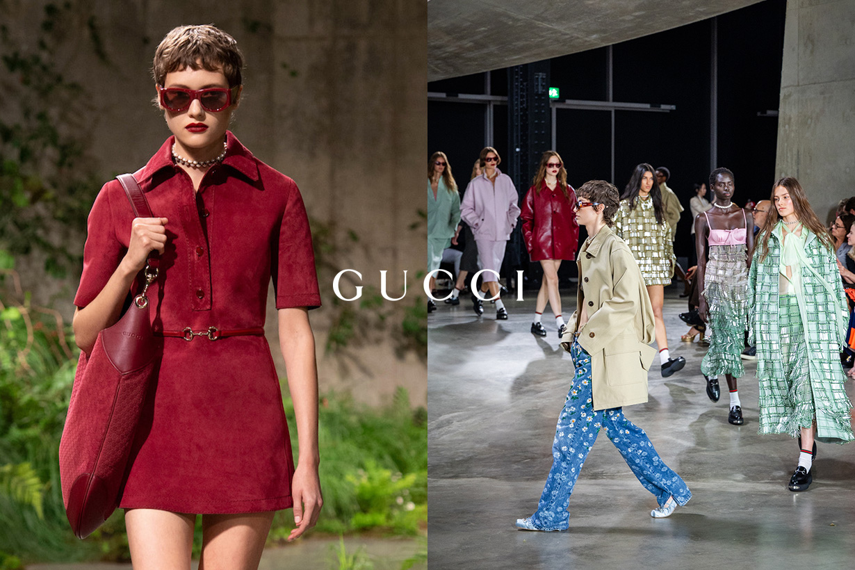 Gucci 的英義混血式浪漫：2025 早春大秀畫重點，格紋串珠、皮外套配禮服... 手袋瞄準必這款！