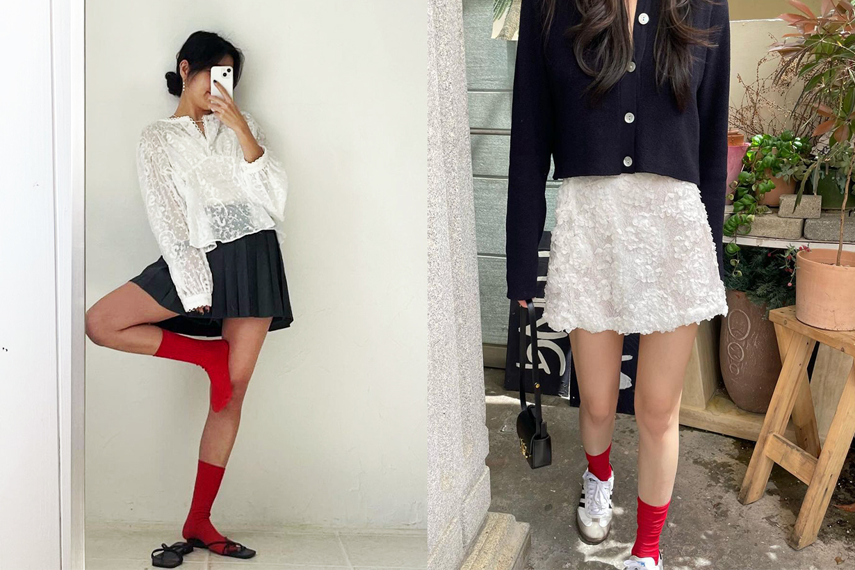小白襪的潮流時代已經過去，今個夏季，時尚女生們都改以「小紅襪」作搭配