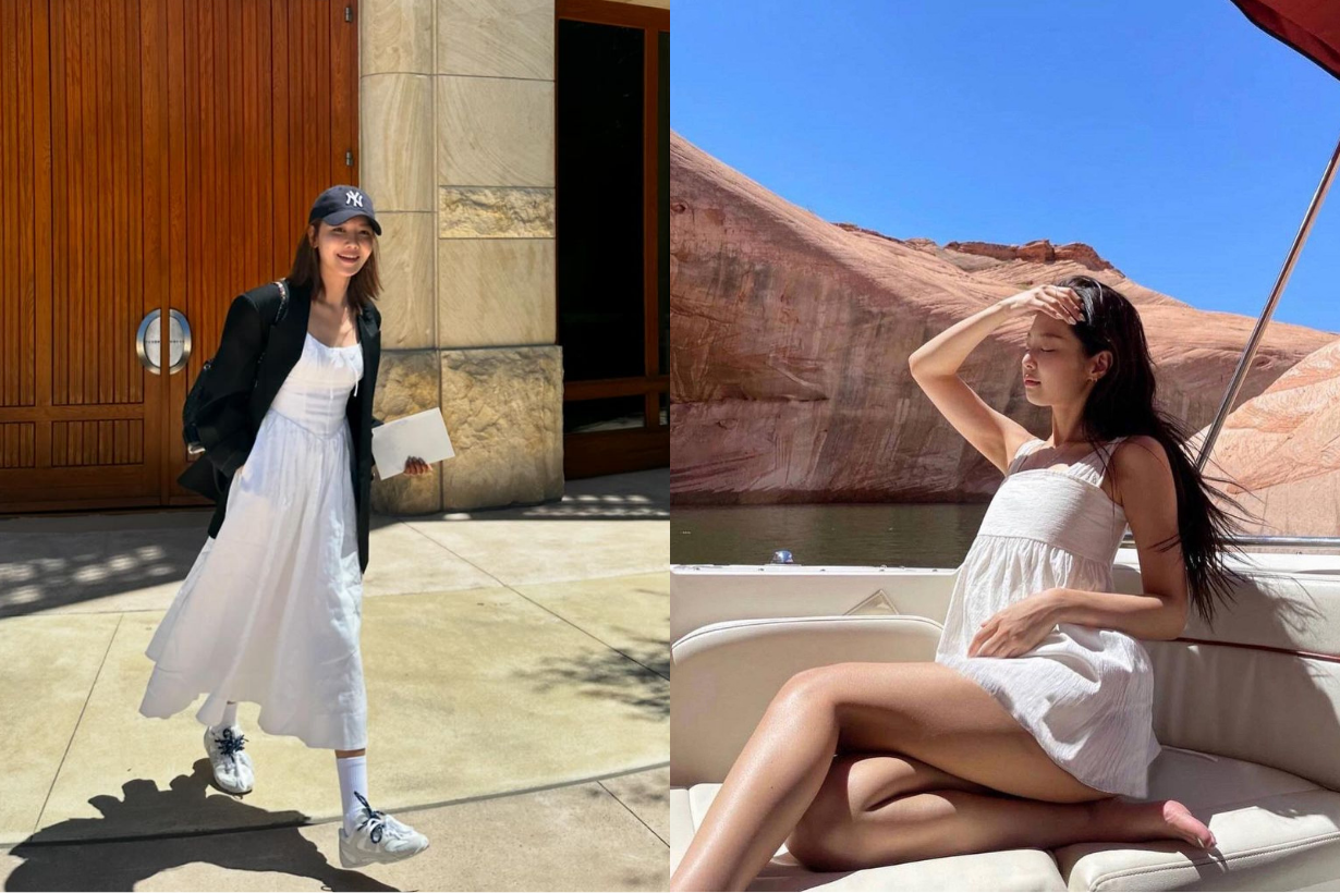 少女時代秀英、Jennie也愛這樣穿白色裙！夏日必備的穿搭方式，方便又涼快！